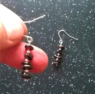 Minerální  náušnice Granát (X756)