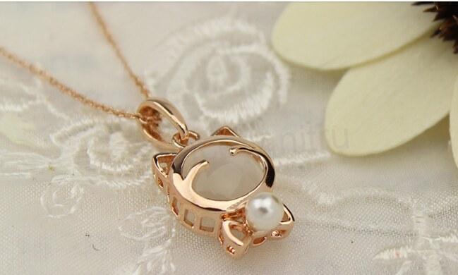 Náhrdelník Kočka, kočička - kočičí oko (BD65)