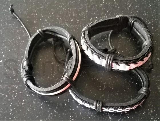 Kožený náramek nastavitelný pletený (BC515)