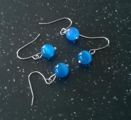 Minerální  náušnice kočíčí oko (X769)