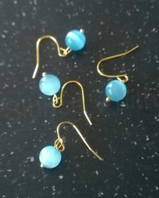 Minerální  náušnice kočíčí oko (X772)