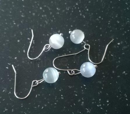 Minerální  náušnice kočíčí oko (X778)