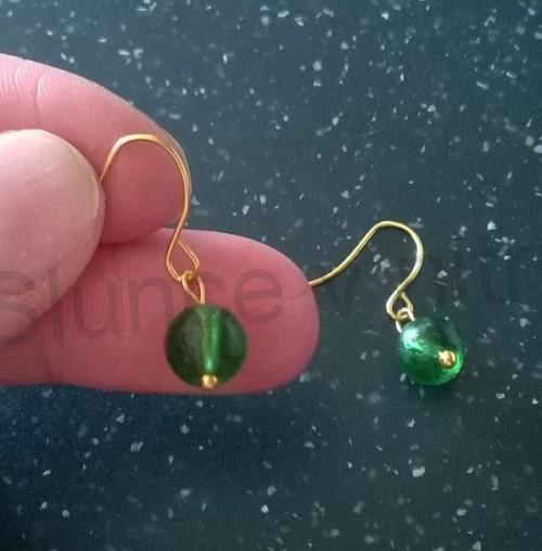 Minerální náušnice Vltavínové (X789)