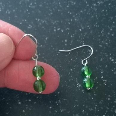 Minerální náušnice Vltavínové (X791)