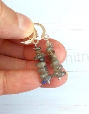 Minerální náušnice labradoritové (X804)