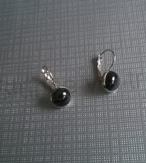 Minerální platinové Achátové náušnice 10 x 10 mm (X811)