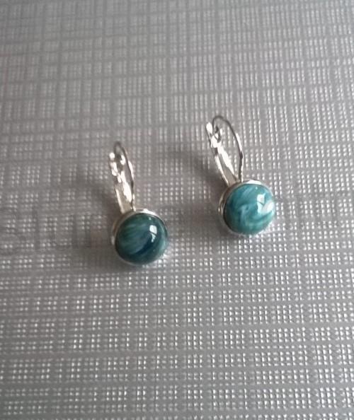 Minerální platinové Achátové náušnice 10 x 10 mm (X812)