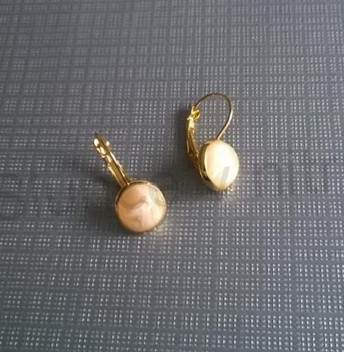 Minerální zlaté Achátové náušnice 10 x 10 mm (X815)