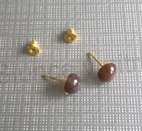 Puzetové náušnice achátové 8 x 8 mm (X818)
