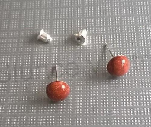 Puzetové náušnice aventurínové 8 x 8 mm (X828)