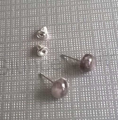Puzetové náušnice ametystové 8 x 8 mm (X832)