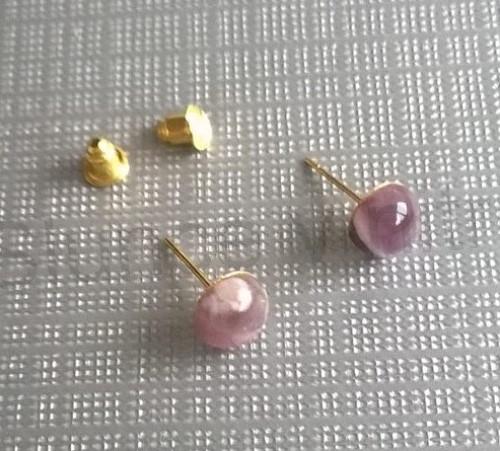 Puzetové náušnice ametystové 8 x 8 mm (X833)