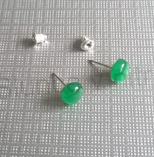 Puzetové náušnice jadeitové (X844)