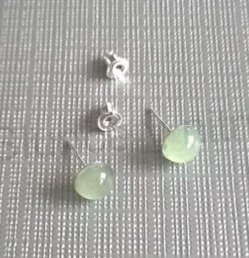 Puzetové náušnice aventurínové 8 x 8 mm (X857)