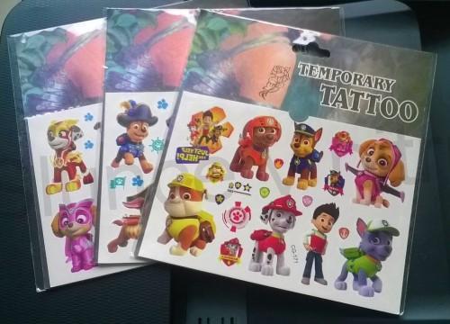 Voděodolné, dočasné tetovaní originál Tlapková patrola číslo 3 (E98)