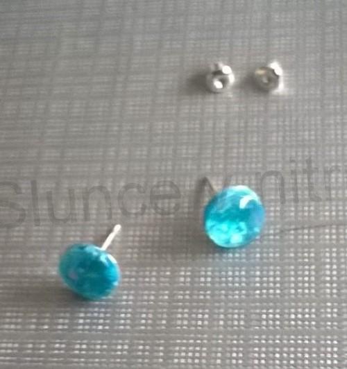 Puzetové náušnice syntetický opál (BB620)