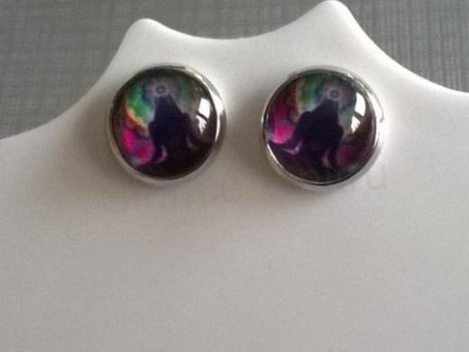 Puzetové náušnice z chirurgické oceli meditační (BB633)