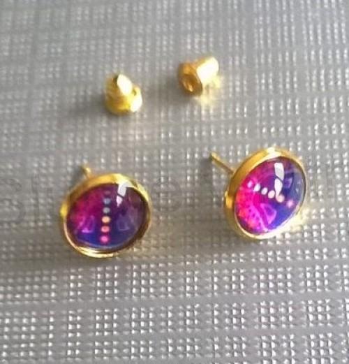 Puzetové náušnice z chirurgické oceli meditační (BB635)