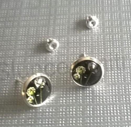 Puzetové náušnice z chirurgické oceli kytičkové (BB640)