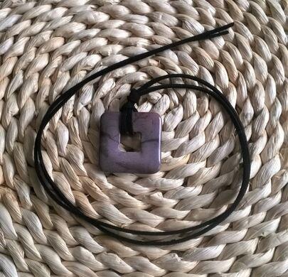 Náhrdelník donut čtverec 35 mm - Jaspis (X884)