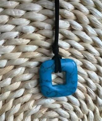 Náhrdelník donut čtverec 40 mm - Tyrkenit (X890)