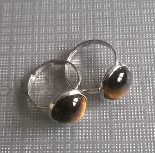 Nastavitelný minerální prsten tygří oko (X895)