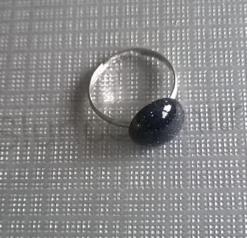Nastavitelný minerální prsten aventurín 12 x 12 mm (X908)