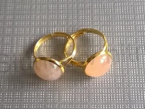 Nastavitelný minerální prsten růženín (X915)