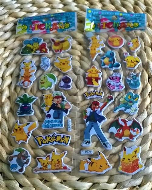 Bubble samolepky 3D Pokemon kreslené mix (E514)