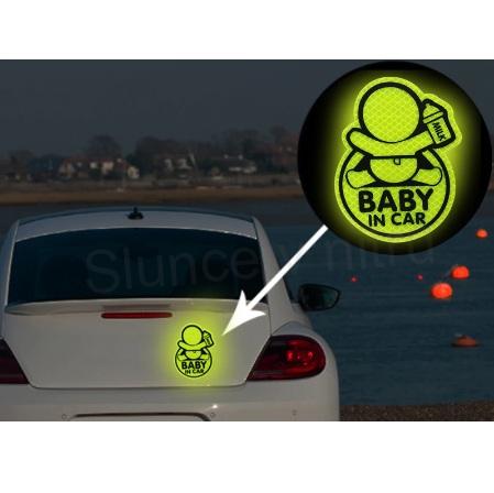 Reflexní výstražné auto nálepky Dítě v autě 3D červené (E4)