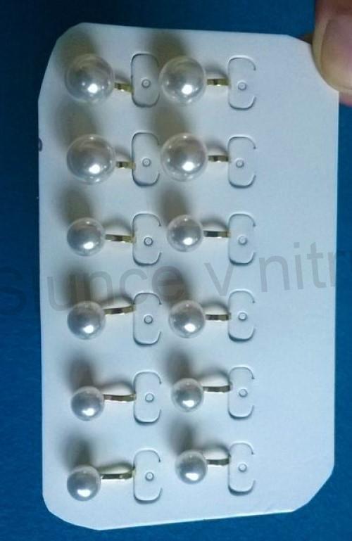 Náušnice klipsy bilé perly 10 mm (BB661)
