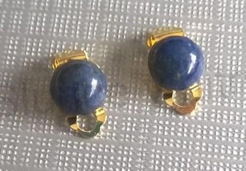 Minerální náušnice klipsy Lapis Lazuli 18,1 x 10 mm (X1196)