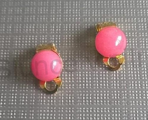 Minerální náušnice klipsy Rodonitové 18,1 x 10 mm (X1197)