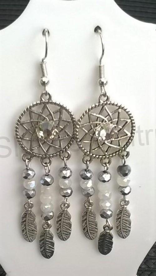 Dlouhé etnické náušnice Lapač snů, snář (BB675)