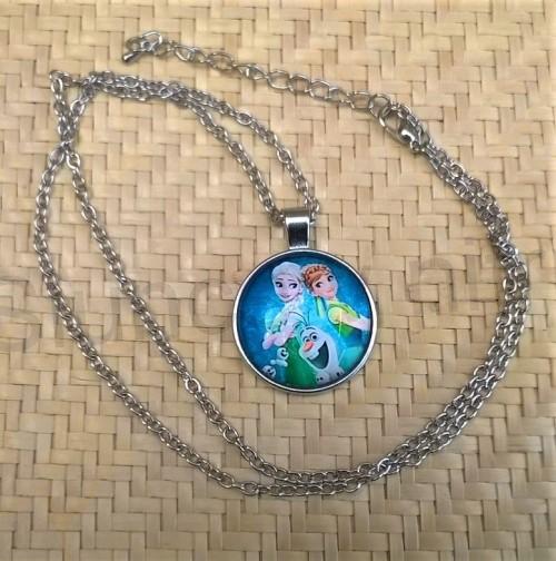 Náhrdelník s přívěškem Anna a Elsa, Olaf ledové království (BD560)