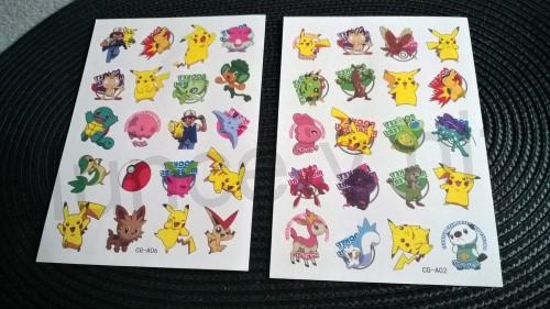 Voděodolné, dočasné tetovaní Pokemon,Pikachu číslo 6 (E90)