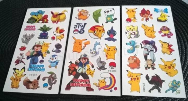 Voděodolné, dočasné tetovaní Pokemon, Pikachu (E71)