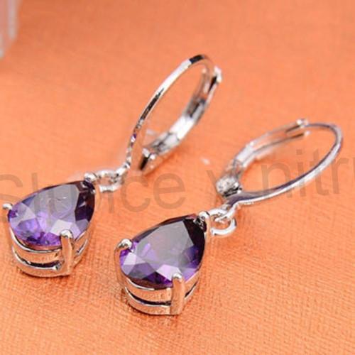 Dlouhé náušnice Swarovski krystal - kapka, oranžové (BB284)