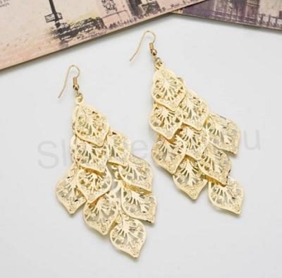 Dlouhé visací náušnice lístky (BB683)