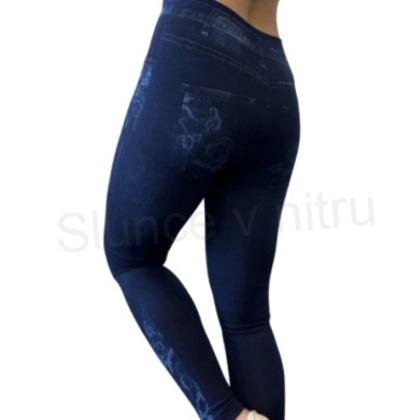 Dámské modré elastické jeans legíny M/L (K150)