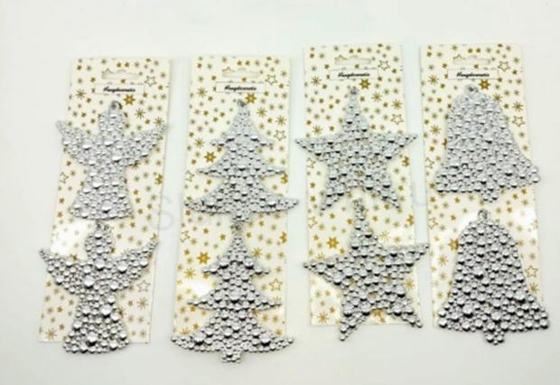 Vánoční stříbrná závěsná ozdoba 2 kusy vločka číslo 5 (E657)