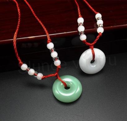 Minerální náhrdelník s Jadeitem, růženínem žlutý (X1217)