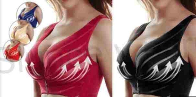 Dámská podprsenka bezkosticová podprsenka s push up efektem 85C červená (K159)