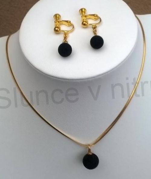 Pozlacená luxusní souprava šperků z chirurgické oceli (BS7)