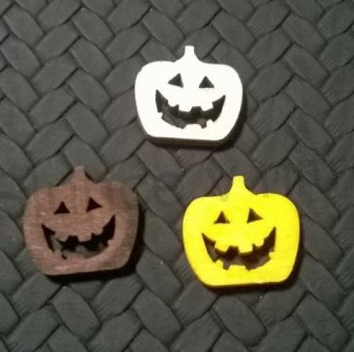 Dřevěné výřezy - ozdoba Dýně hallowen 3 ks/bal (V63)