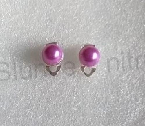 Náušnice klipsy s perleťovou perlou (BB702)