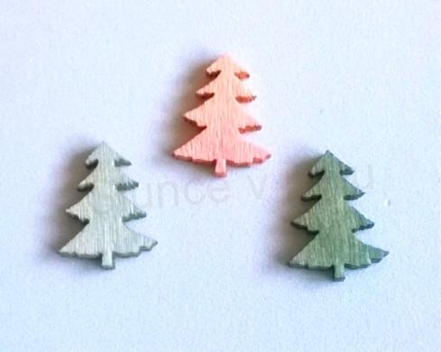 Dřevěné výřezy - stromek 3 kusy v balení (V83)