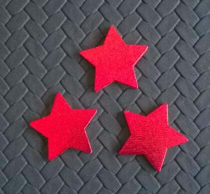 Dřevěné výřezy - hvězdička 3 kusy v baleníl (V84)