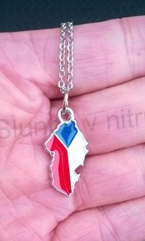 Náhrdelník s přívěškem Česká Republika z nerez oceli (BD588)