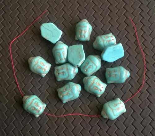 Tyrkysový korálek buddha modrý - 20 x 15 mm (X1245)